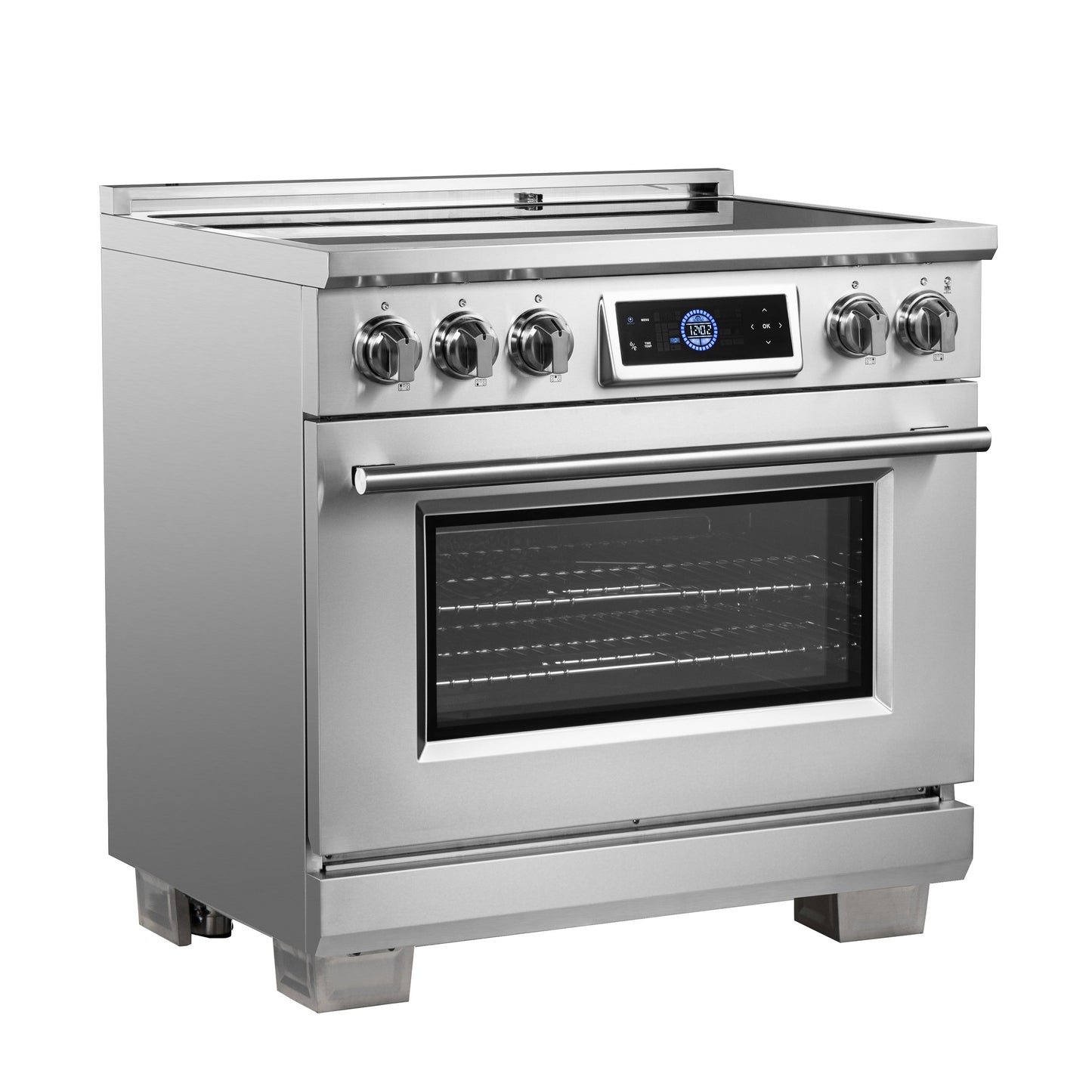 FORNO Maximus 36-Inch Induction Range, 5.36 cu. ft. Convection Oven with Air Fry and Sous Vide, Digital Display (Model FFSIN0968-36)