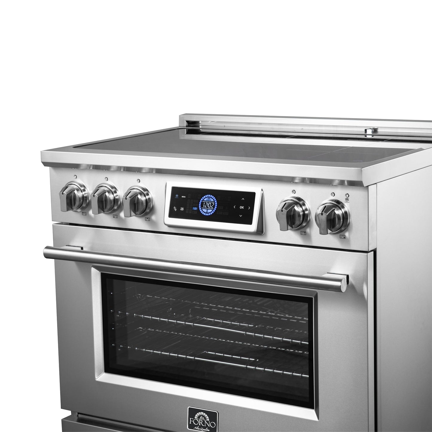 FORNO Maximus 36-Inch Induction Range, 5.36 cu. ft. Convection Oven with Air Fry and Sous Vide, Digital Display (Model FFSIN0968-36)