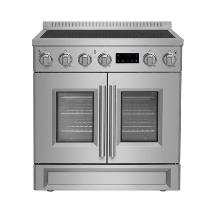 FORNO Torino 30-Inch Induction Range with French Door, 4.32 cu. ft. True Convection Oven, Air Fry & Sous Vide, Stainless Steel, 240V (FFSIN0950-30)