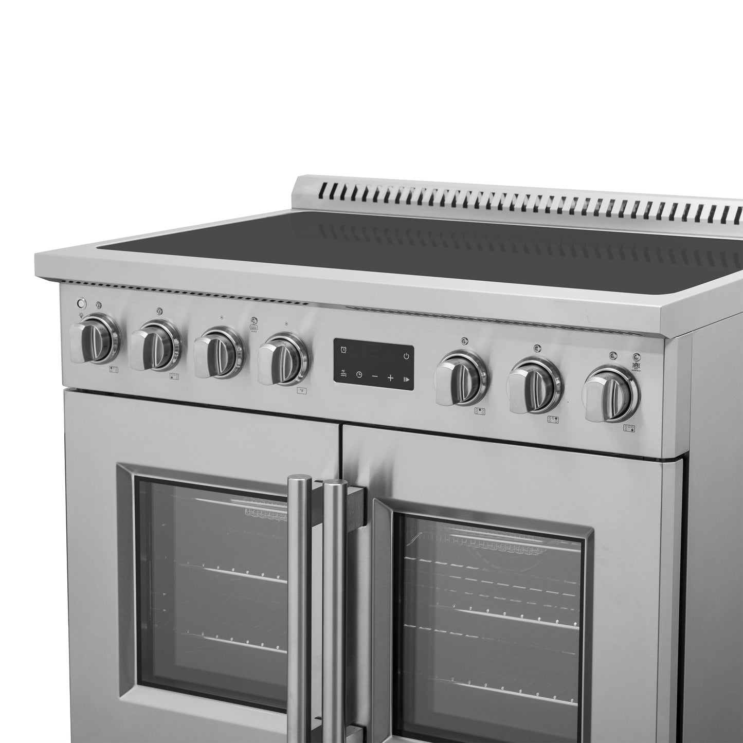Forno Torino 36-Inch Induction Range with French Door Oven, 5.36 cu. ft., True Convection, Air Fry, Air Sous Vide, Stainless Steel, 240V (FFSIN0950-36)