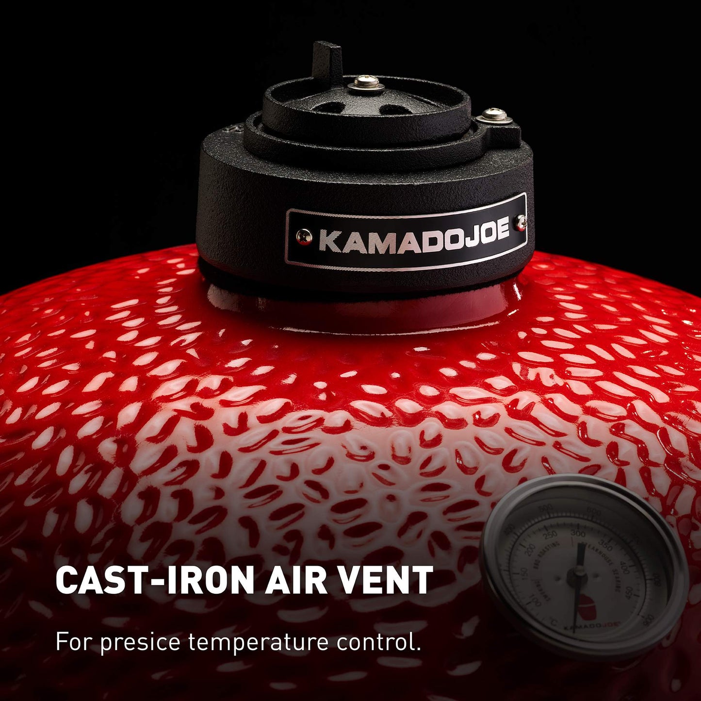 Kamado Joe® Joe Jr 13.5" Portable Charcoal Grill in Red with Cast Iron Stand