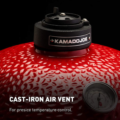 Kamado Joe® Joe Jr 13.5" Portable Charcoal Grill in Red with Cast Iron Stand