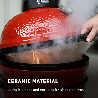 Kamado Joe® Joe Jr 13.5" Portable Charcoal Grill in Red with Cast Iron Stand