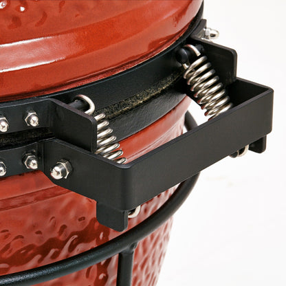 Kamado Joe® Joe Jr 13.5" Portable Charcoal Grill in Red with Cast Iron Stand