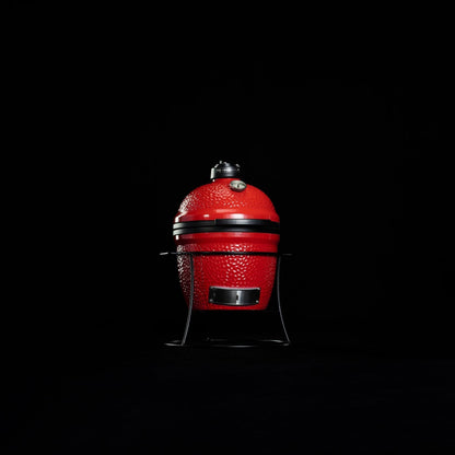 Kamado Joe® Joe Jr 13.5" Portable Charcoal Grill in Red with Cast Iron Stand