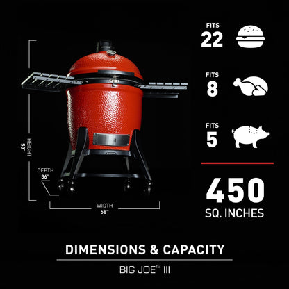 Kamado Joe® Big Joe Series III 24" Charcoal Grill in Red with Cart