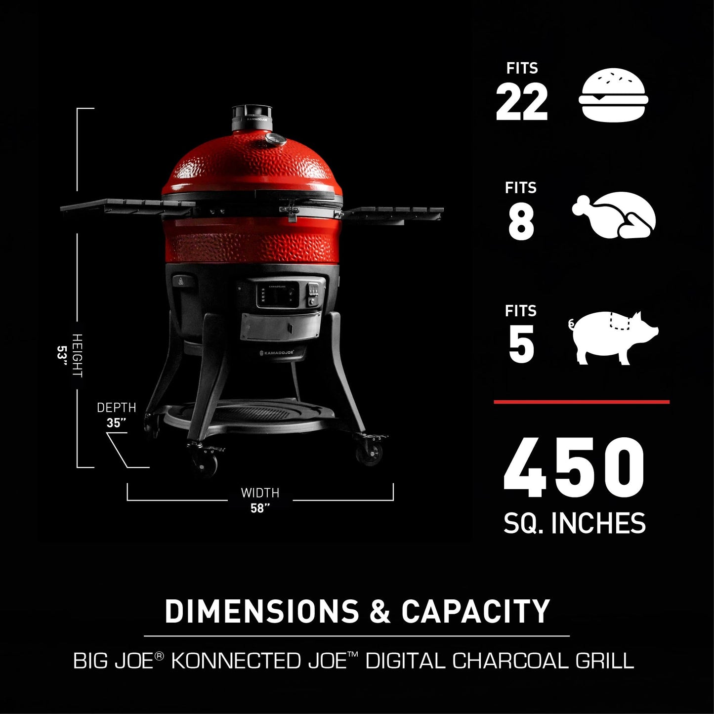 Kamado Joe® Big Joe Konnected Joe 24" Digital Charcoal Grill And Smoker