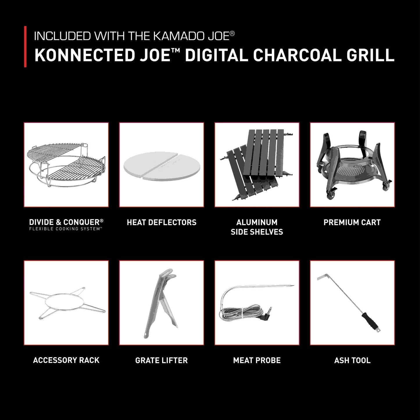 Kamado Joe® Classic Joe Konnected Joe 18" Digital Charcoal Grill and Smoker