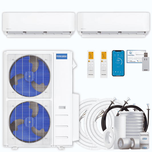 MRCOOL DIY 5th Gen 2-Zone 48,000 BTU Ductless Mini Split Air Conditioner & Heat Pump with Pre-Charged Line Sets (12K+36K), DIYM255HP