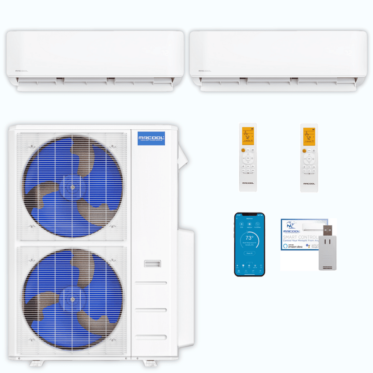 MRCOOL DIY 5th Gen 2-Zone 54,000 BTU Ductless Mini Split Air Conditioner & Heat Pump (18K+36K), DIY2-B-48HP1836