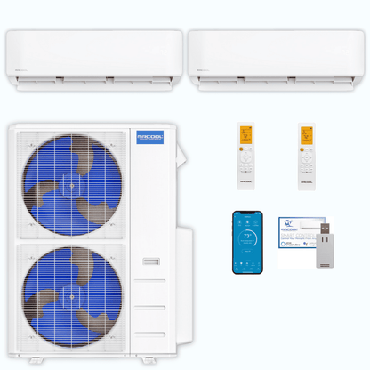 MRCOOL DIY 5th Gen 2-Zone 42,000 BTU Ductless Mini Split Air Conditioner & Heat Pump (18K+24K), DIY2-B-55HP1824