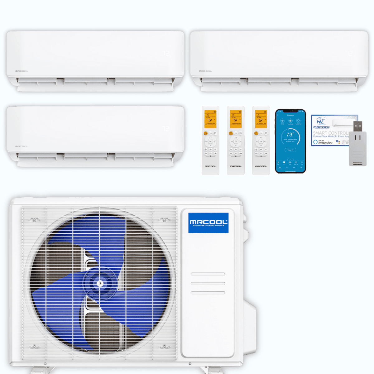 MRCOOL DIY 5th Gen 3-Zone 18,000 BTU Ductless Mini Split Air Conditioner & Heat Pump (6K+6K+6K), DIY3-B-27HP
