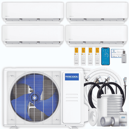 MRCOOL DIY 5th Gen 4-Zone 33,000 BTU Ductless Mini Split Air Conditioner & Heat Pump with Pre-Charged Line Sets (6K+9K+9K+9K), DIYM436HP