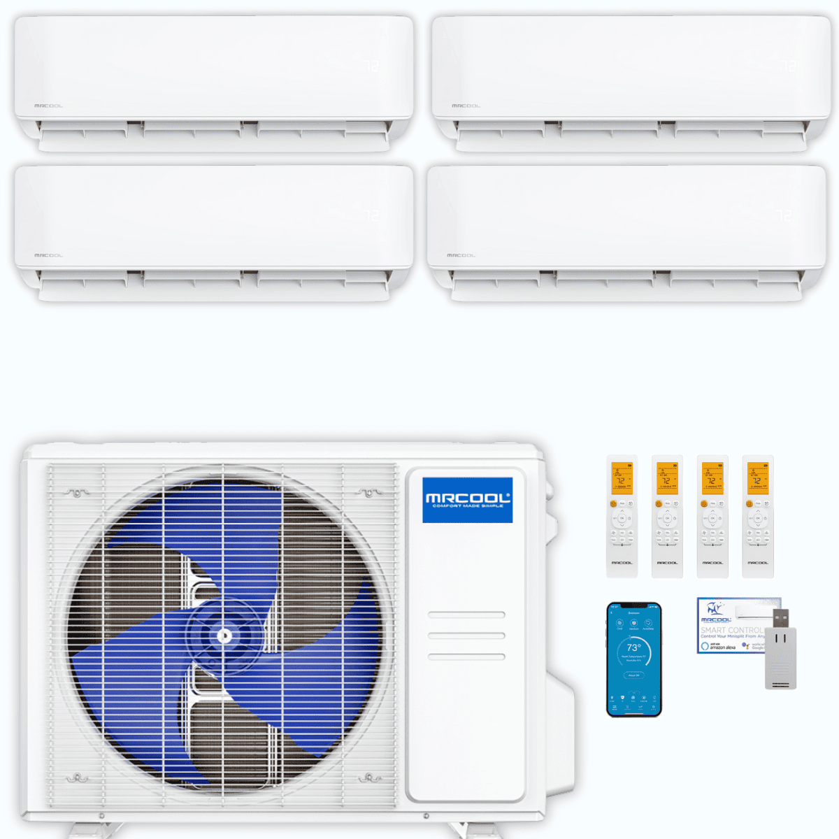 MRCOOL DIY 5th Gen 4-Zone 27,000 BTU Ductless Mini Split Air Conditioner & Heat Pump (6K+6K+6K+9K), DIY4-B-36HP