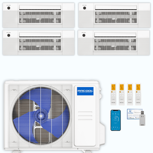 MRCOOL DIY 5th Gen 4-Zone 39,000 BTU Ceiling Cassette Ductless Mini Split Air Conditioner & Heat Pump (6K+6K+9K+18K), DIY4-BC-36HP