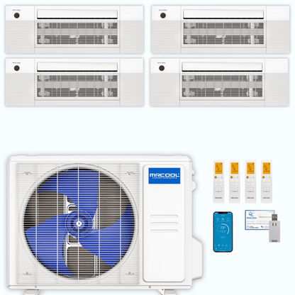 MRCOOL DIY 5th Gen 4-Zone 33,000 BTU Ceiling Cassette Ductless Mini Split Air Conditioner & Heat Pump (6K+9K+9K+9K), DIY4-BC-36HP