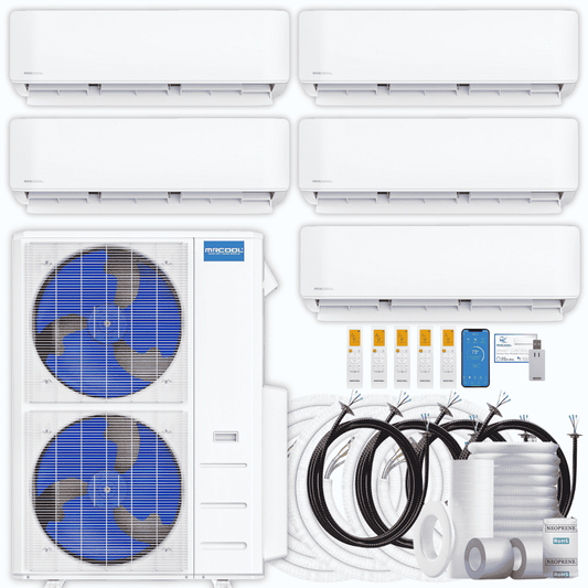 MRCOOL DIY 5th Gen 5-Zone 36,000 BTU Ductless Mini Split Air Conditioner & Heat Pump with Pre-Charged Line Sets (6K+6K+6K+6K+12K), DIYM548HP