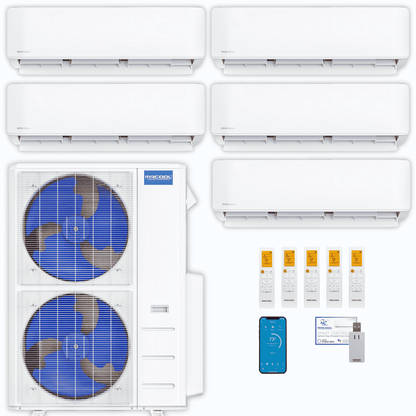 MRCOOL DIY 5th Gen 5-Zone 48,000 BTU Ductless Mini Split Air Conditioner & Heat Pump (9K+9K+9K+9K+12K), DIY5-B-55HP