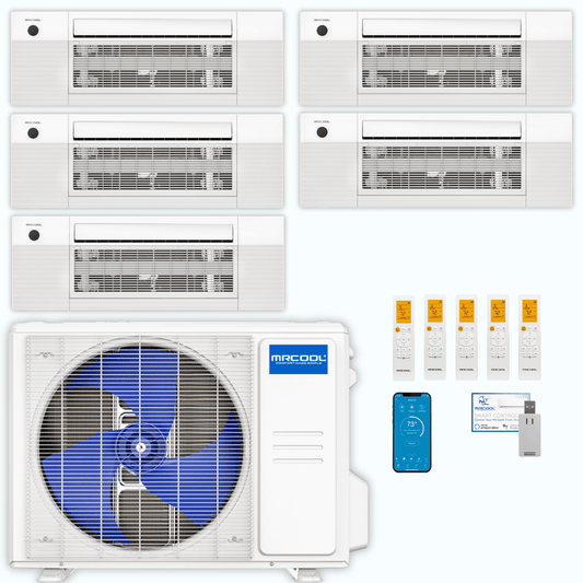 MRCOOL DIY 5th Gen 5-Zone 36,000 BTU Ceiling Cassette Ductless Mini Split Air Conditioner & Heat Pump (6K+6K+6K+9K+9K), DIY5-BC-36HP