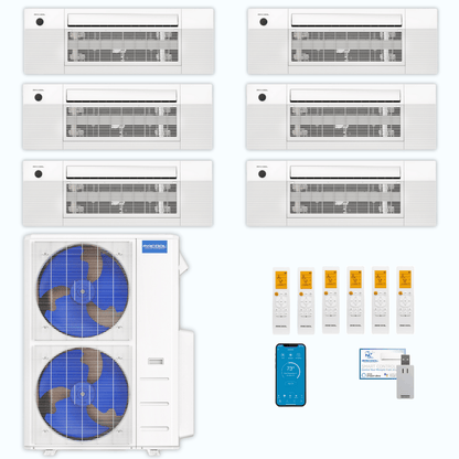 MRCOOL DIY 5th Gen 6-Zone 48,000 BTU Ceiling Cassette Ductless Mini Split Air Conditioner & Heat Pump (6K+6K+6K+6K+12K+12K), DIY6-BC-48HP