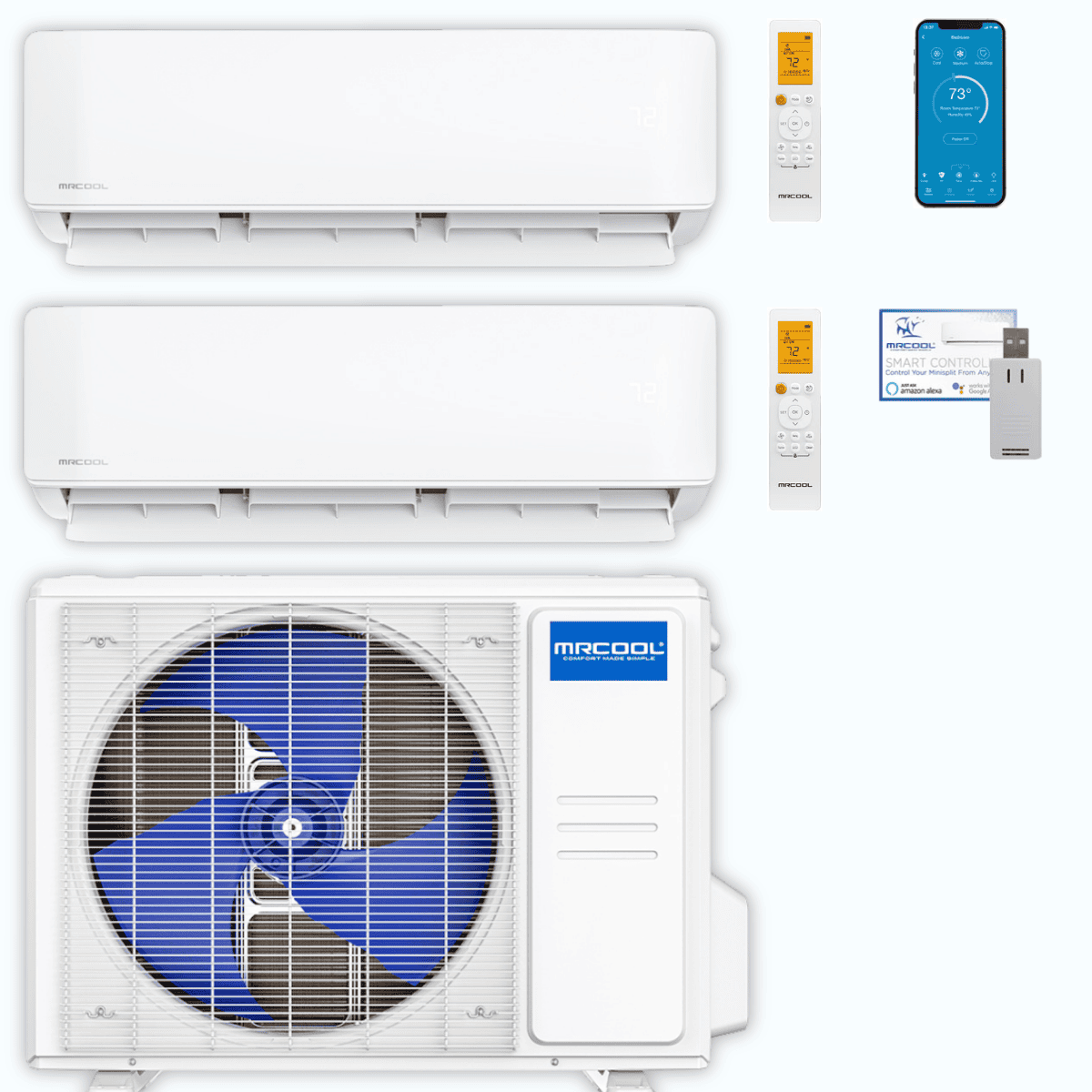 MRCOOL DIY 5th Gen 2-Zone 33,000 BTU Ductless Mini Split Air Conditioner & Heat Pump (9K+24K), DIY2-B-36HP0924