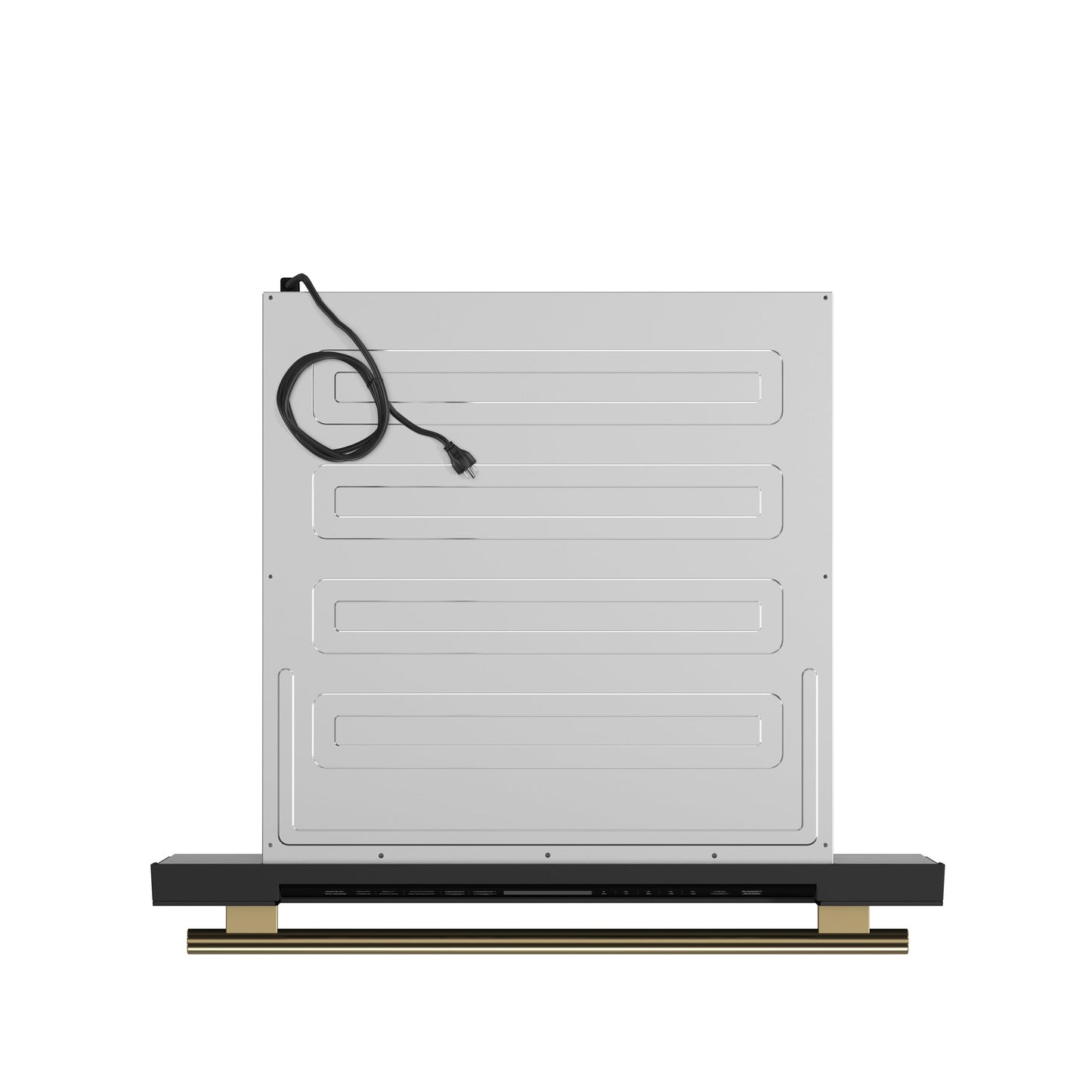 FORNO Capoliveri 30-Inch Built-In Microwave Drawer, 1.2 cu. ft., Black with Antique Brass Handle (FMWDR3000-30BLK)
