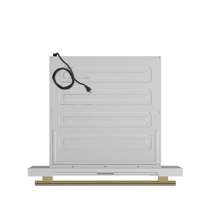 FORNO Capoliveri 30-Inch Built-In Microwave Drawer, 1.2 cu. ft., White with Antique Brass Handle (Model FMWDR3000-30WHT)