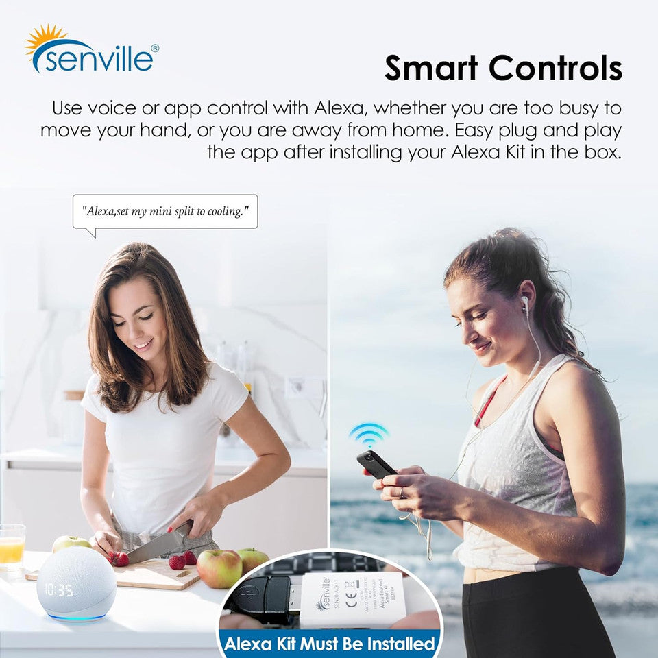 Senville AURA 36,000 BTU 2 Zone Ductless Mini Split - 230V - 23 SEER2 - Energy Star, SENA-36HF-D1818