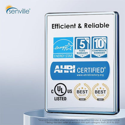 Senville AURA 36,000 BTU 4 Zone Ductless Mini Split - 230V - 23 SEER2 - Energy Star, SENA-36HF-Q9999
