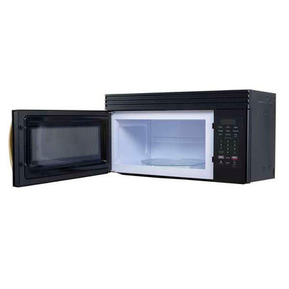 FORNO Scalo 30-Inch Over-the-Range Microwave, 1.6 cu. ft., 300 CFM, Black with Antique Brass Accents (Model FOTR3007-30BLK)