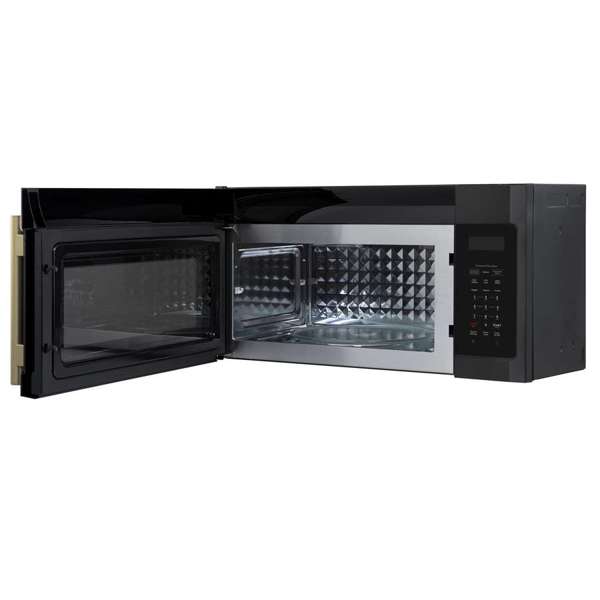 FORNO Fornace 30-Inch Over-the-Range Microwave, 1.5 Cu. Ft., 300 CFM Vent, Black with Antique Brass Accents (Model FOTR3038-30BLK)