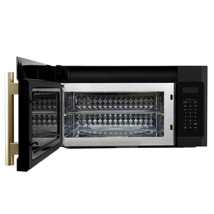 FORNO Fornace 30-Inch Over-the-Range Microwave, 1.5 Cu. Ft., 300 CFM Vent, Black with Antique Brass Accents (Model FOTR3038-30BLK)