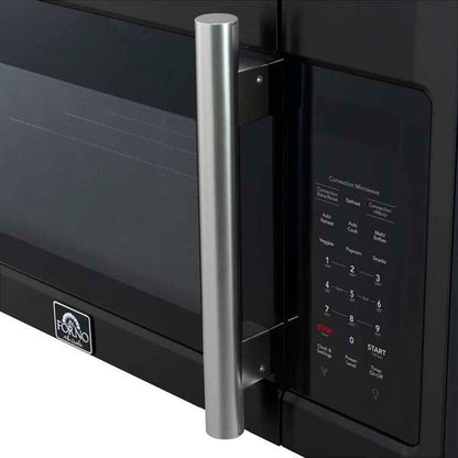 FORNO Fornace 30-Inch Over-the-Range Microwave, 1.5 cu. ft., 300 CFM Vent Fan, Black with Stainless Steel Accents (FOTR3038-30BLK)