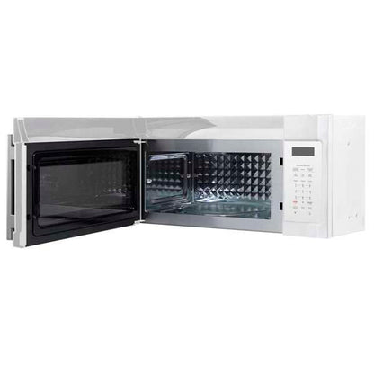 FORNO Fornace 30-Inch Over-the-Range Microwave, 1.5 cu ft, 300 CFM Venting, White with Stainless Steel Accents (FOTR3038-30WHT)