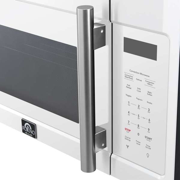 FORNO Fornace 30-Inch Over-the-Range Microwave, 1.5 cu ft, 300 CFM Venting, White with Stainless Steel Accents (FOTR3038-30WHT)