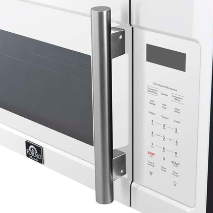 FORNO Fornace 30-Inch Over-the-Range Microwave, 1.5 cu ft, 300 CFM Venting, White with Stainless Steel Accents (FOTR3038-30WHT)