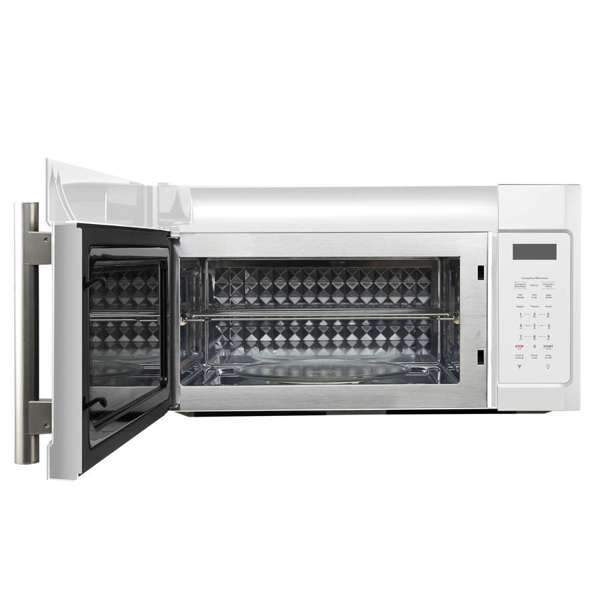 FORNO Fornace 30-Inch Over-the-Range Microwave, 1.5 cu ft, 300 CFM Venting, White with Stainless Steel Accents (FOTR3038-30WHT)