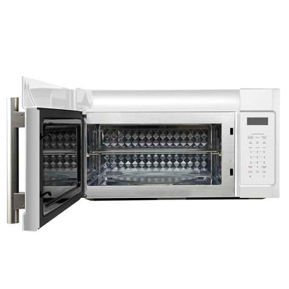 FORNO Fornace 30-Inch Over-the-Range Microwave, 1.5 cu ft, 300 CFM Venting, White with Stainless Steel Accents (FOTR3038-30WHT)