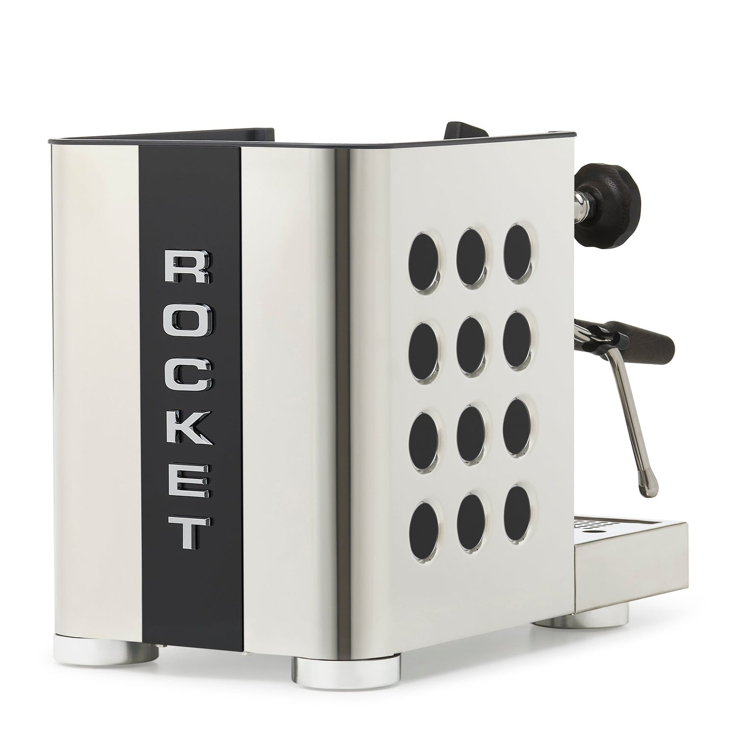 Rocket Espresso Appartamento TCA Espresso Machine - Stainless Steel with Black Stripe
