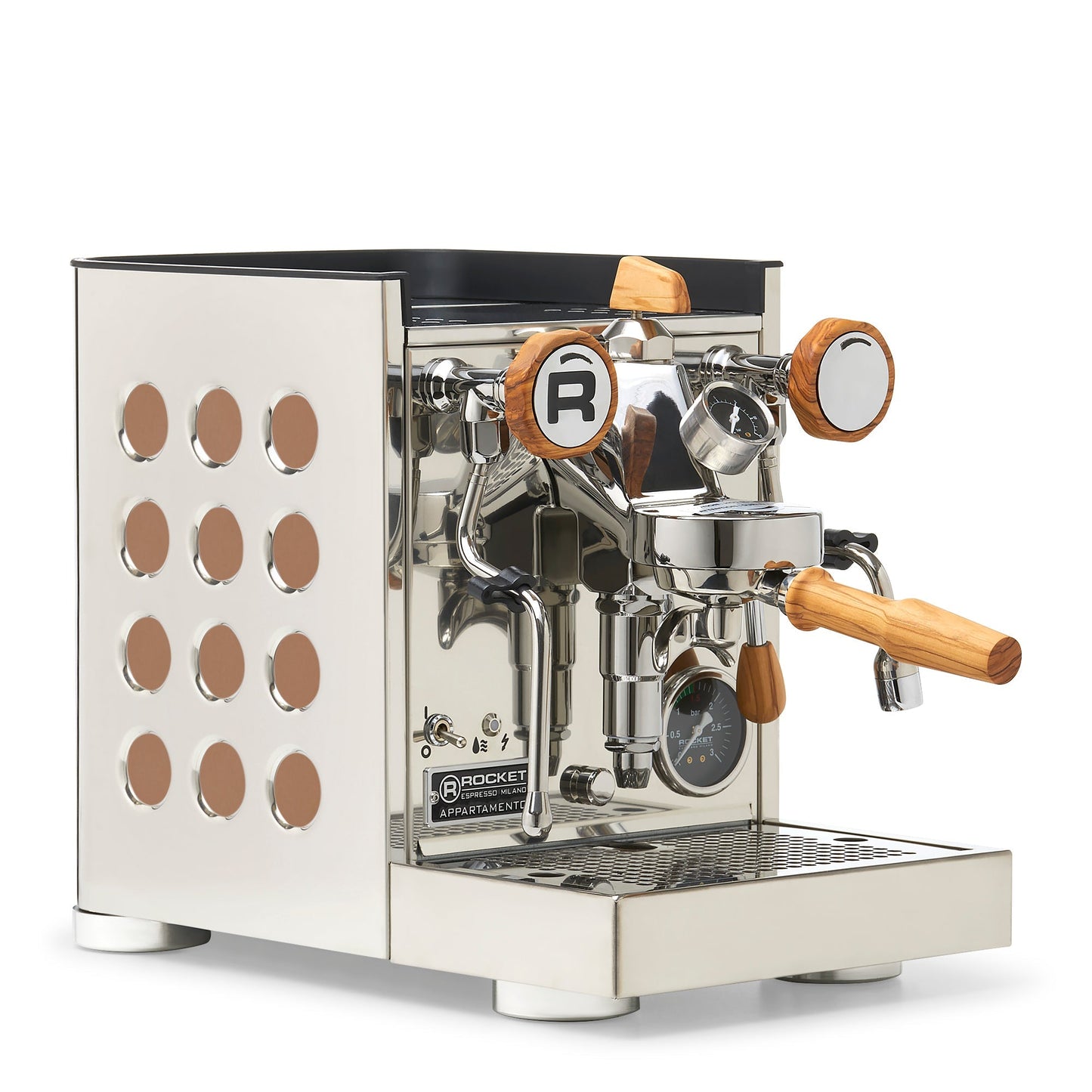 Rocket Espresso Appartamento TCA Espresso Machine - Stainless Steel with Black Stripe