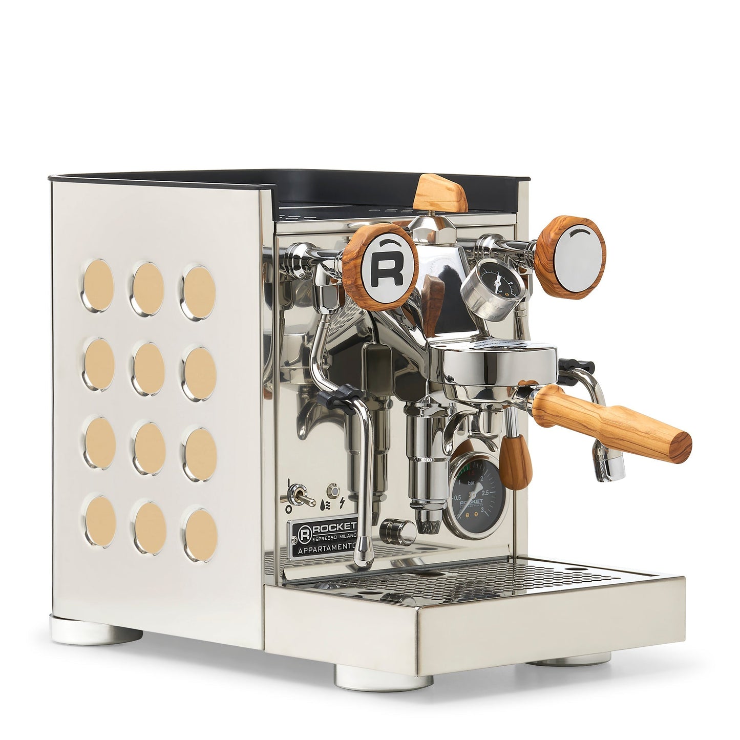 Rocket Espresso Appartamento TCA Espresso Machine - Stainless Steel with Black Stripe