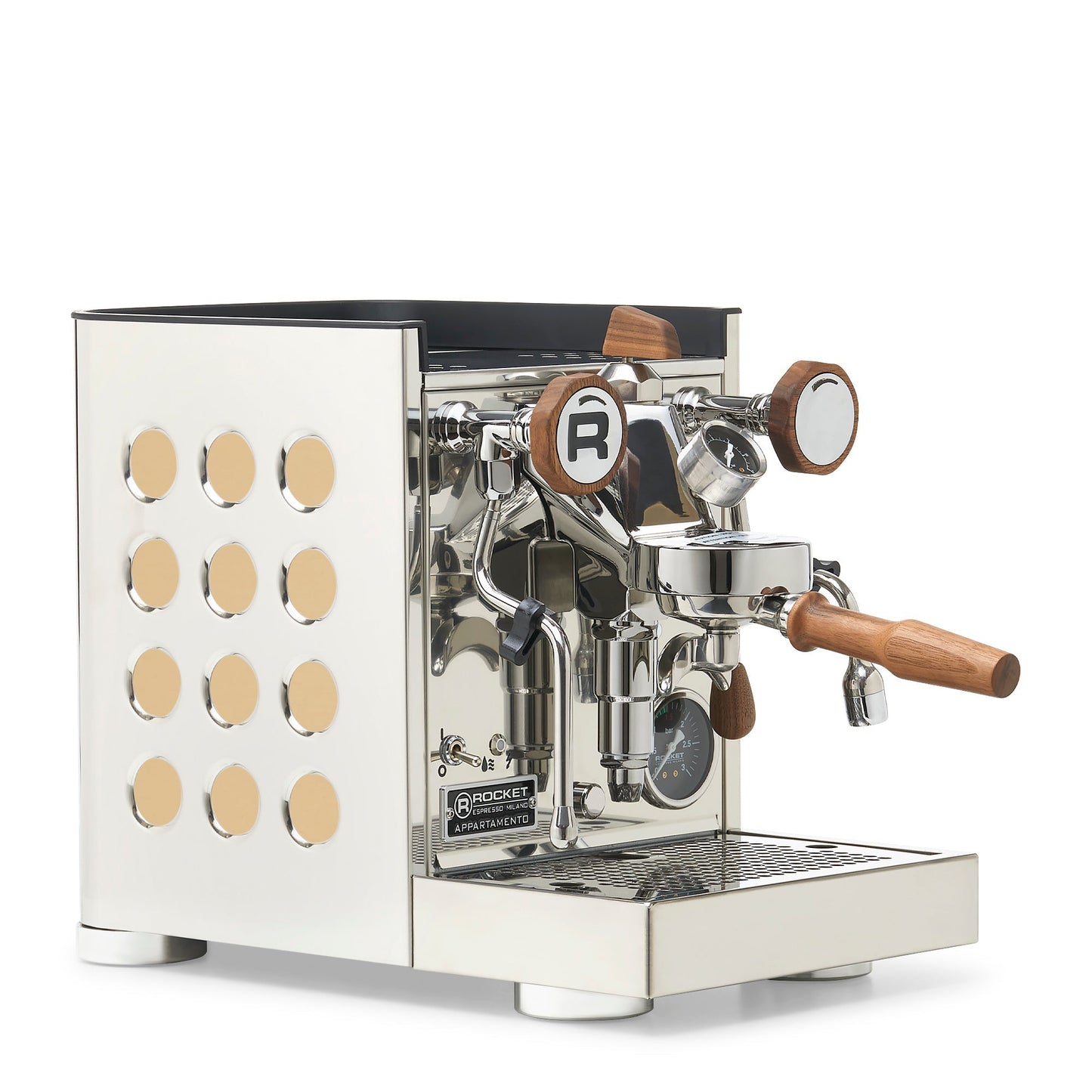 Rocket Espresso Appartamento TCA Espresso Machine - Stainless Steel with Black Stripe