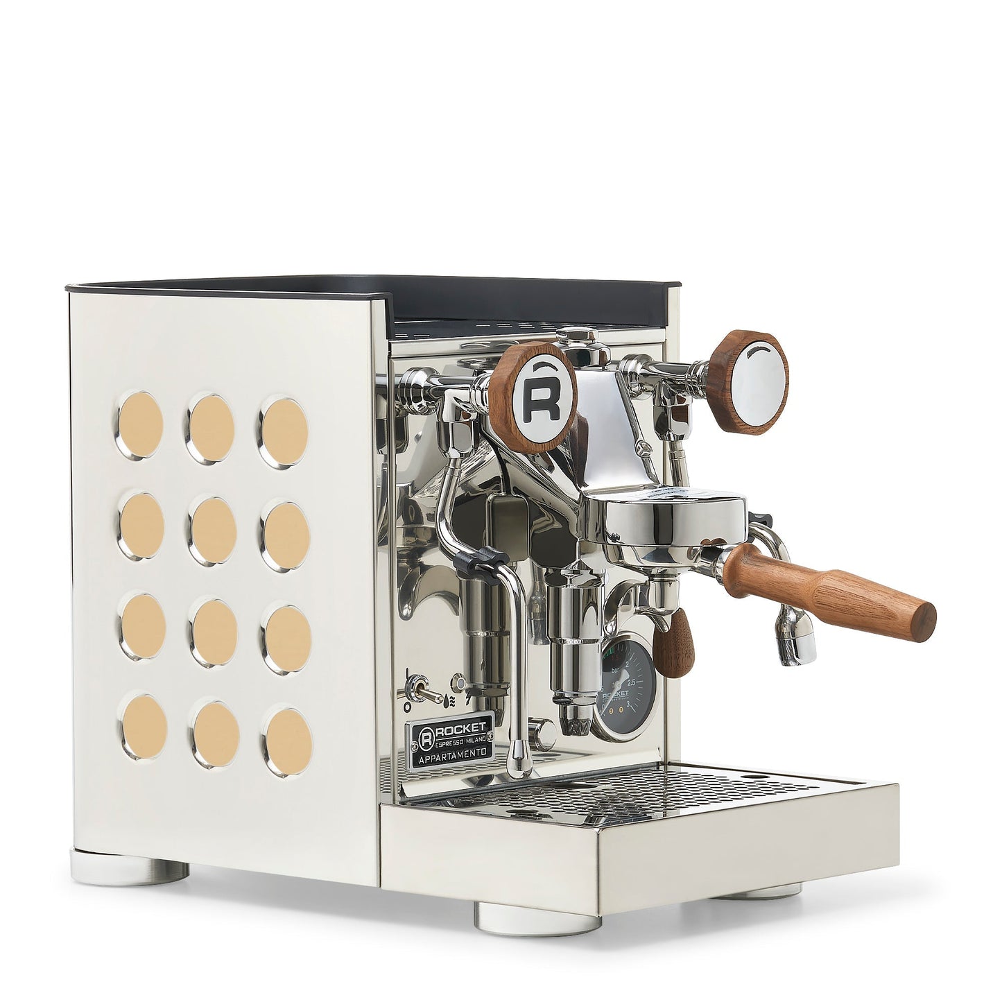 Rocket Espresso Appartamento TCA Espresso Machine - Stainless Steel with Black Stripe