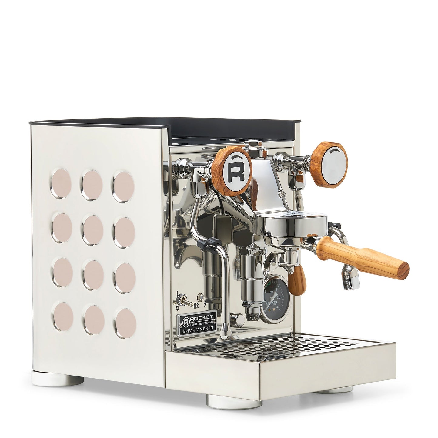 Rocket Espresso Appartamento TCA Espresso Machine - Stainless Steel with Black Stripe