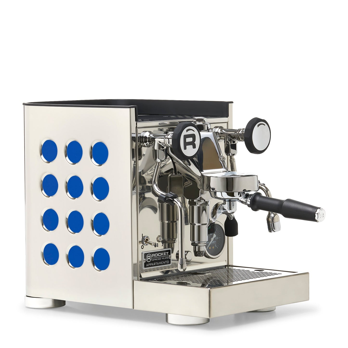 Rocket Espresso Appartamento TCA Espresso Machine - Stainless Steel with Black Stripe