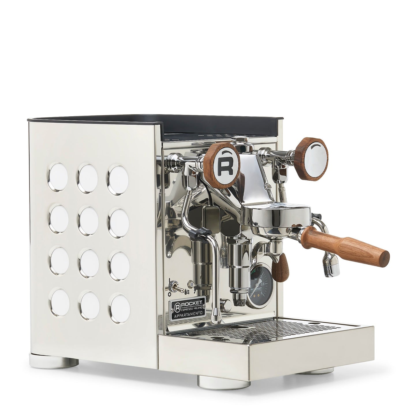 Rocket Espresso Appartamento TCA Espresso Machine - Stainless Steel with Black Stripe