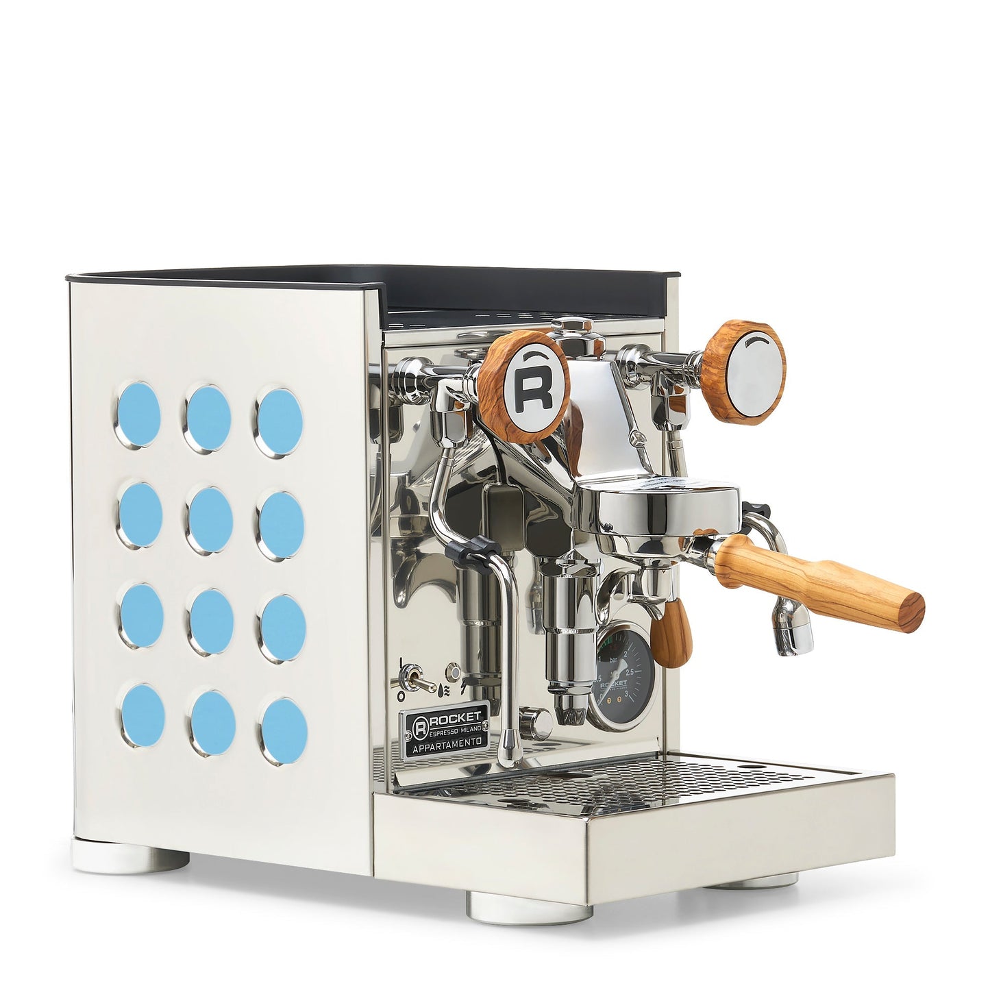 Rocket Espresso Appartamento TCA Espresso Machine - Stainless Steel with White Stripe