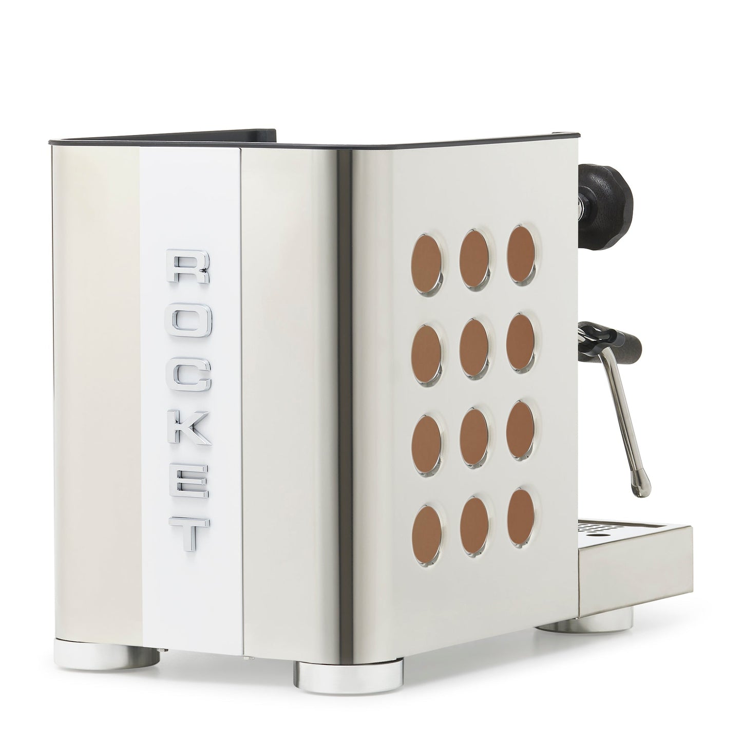 Rocket Espresso Appartamento TCA Espresso Machine - Stainless Steel with White Stripe
