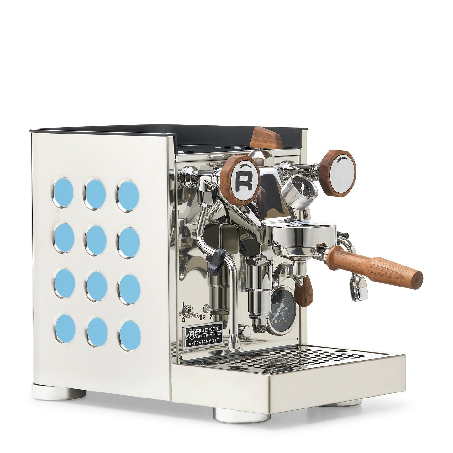Rocket Espresso Appartamento TCA Espresso Machine - Stainless Steel with White Stripe