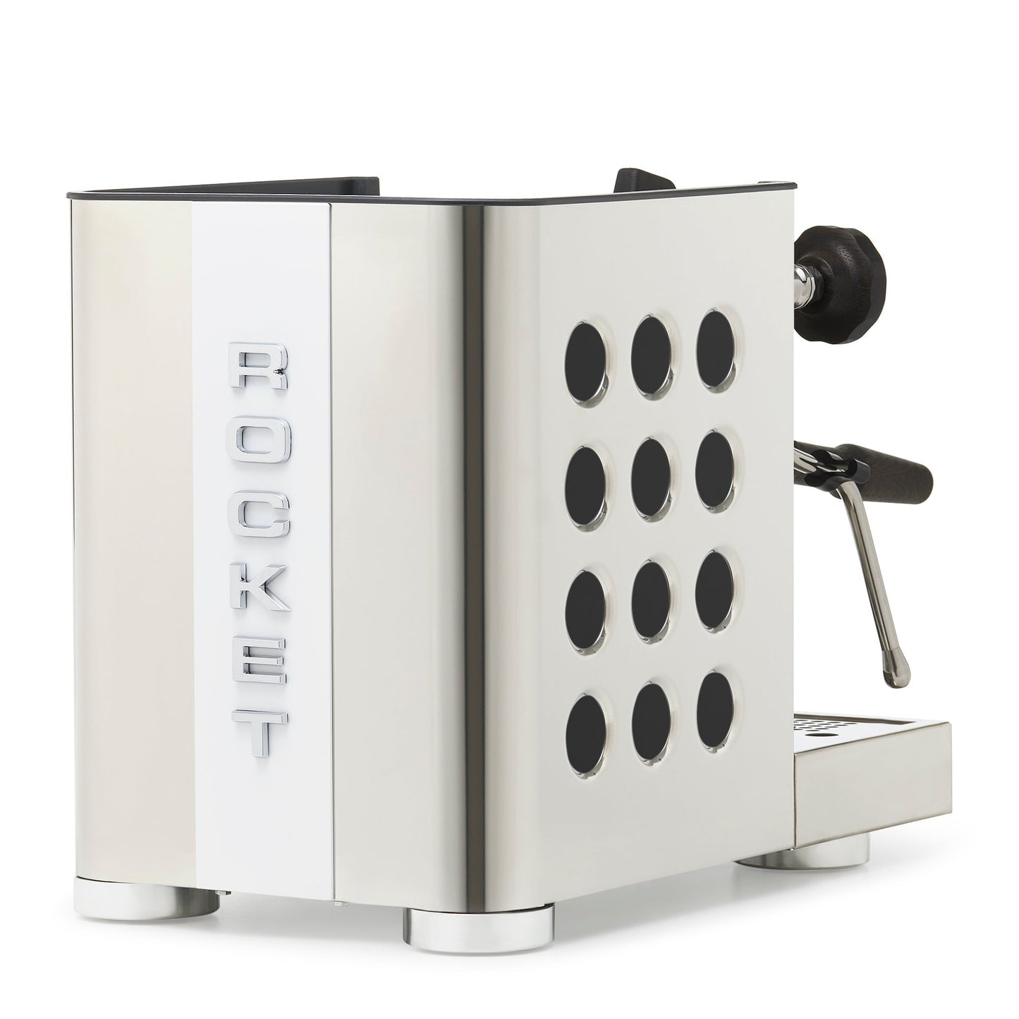 Rocket Espresso Appartamento TCA Espresso Machine - Stainless Steel with White Stripe